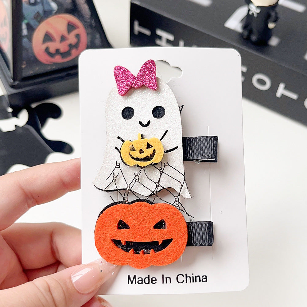 Wholesale Halloween Funny Pumpkin Ghost Bat Side Clip Top Clip